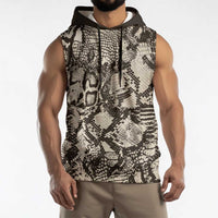 Wild Animal Skins Sleeveless Hoodie Snake and Crocodile Mix Skin - Wonder Print Shop
