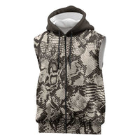 Wild Animal Skins Sleeveless Zip Hoodie Snake and Crocodile Mix Skin - Wonder Print Shop