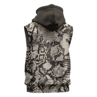Wild Animal Skins Sleeveless Zip Hoodie Snake and Crocodile Mix Skin - Wonder Print Shop