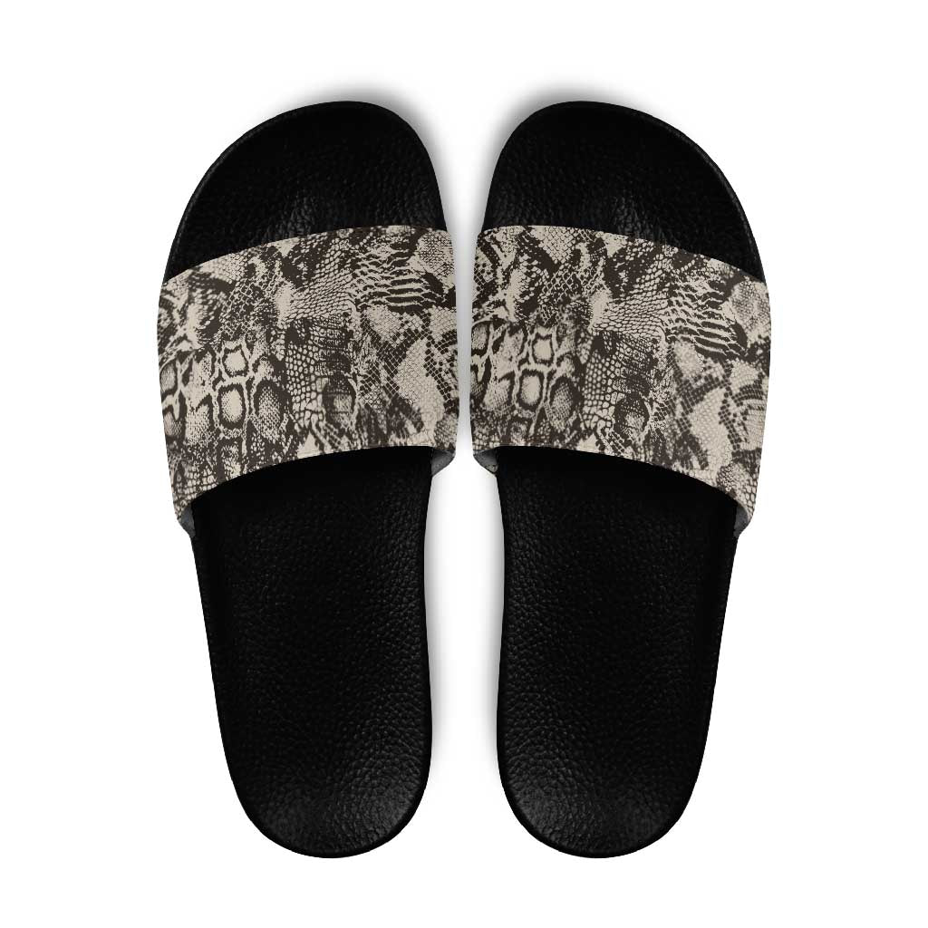 Wild Animal Skins Slide Sandals Snake and Crocodile Mix Skin - Wonder Print Shop