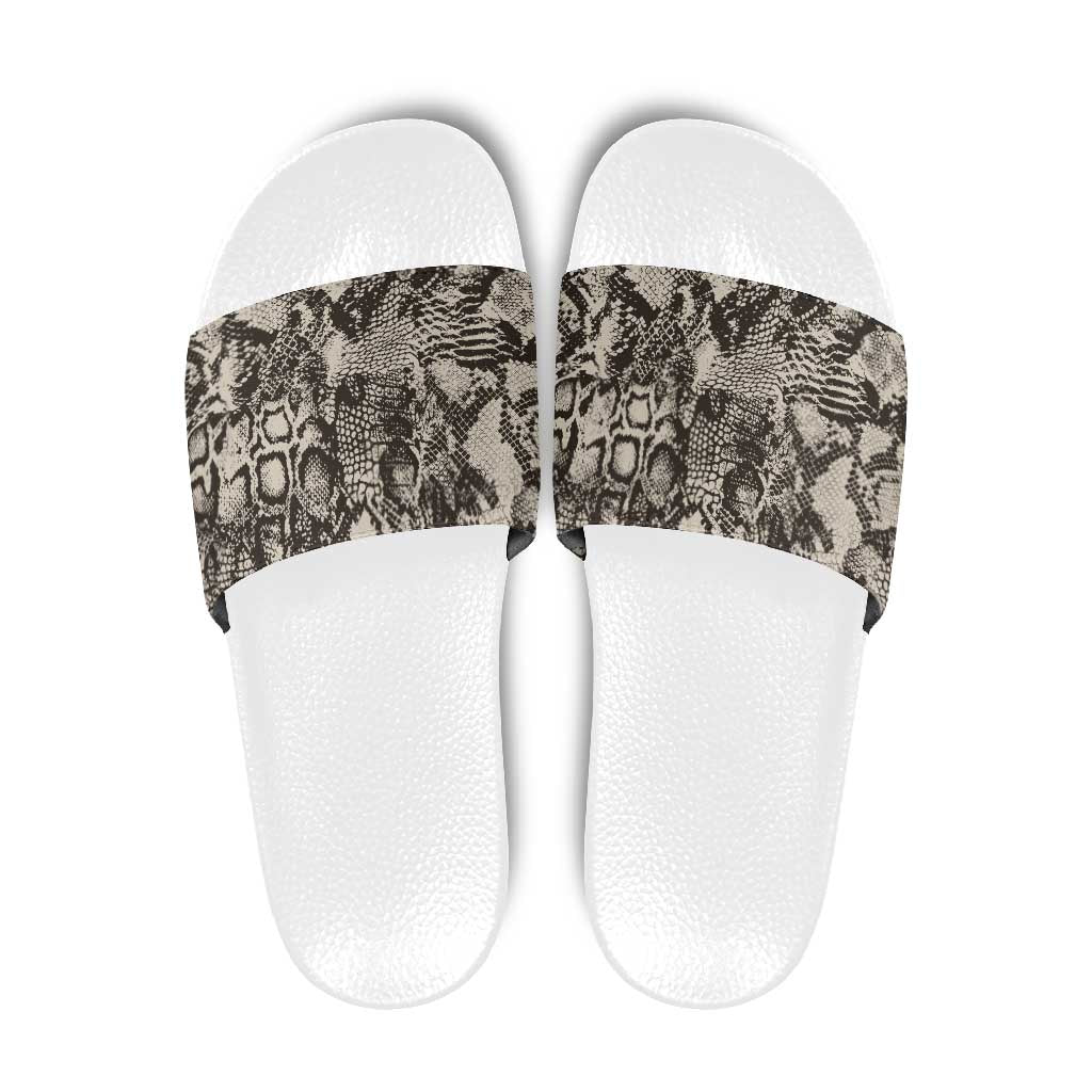 Wild Animal Skins Slide Sandals Snake and Crocodile Mix Skin - Wonder Print Shop