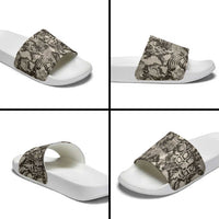 Wild Animal Skins Slide Sandals Snake and Crocodile Mix Skin - Wonder Print Shop