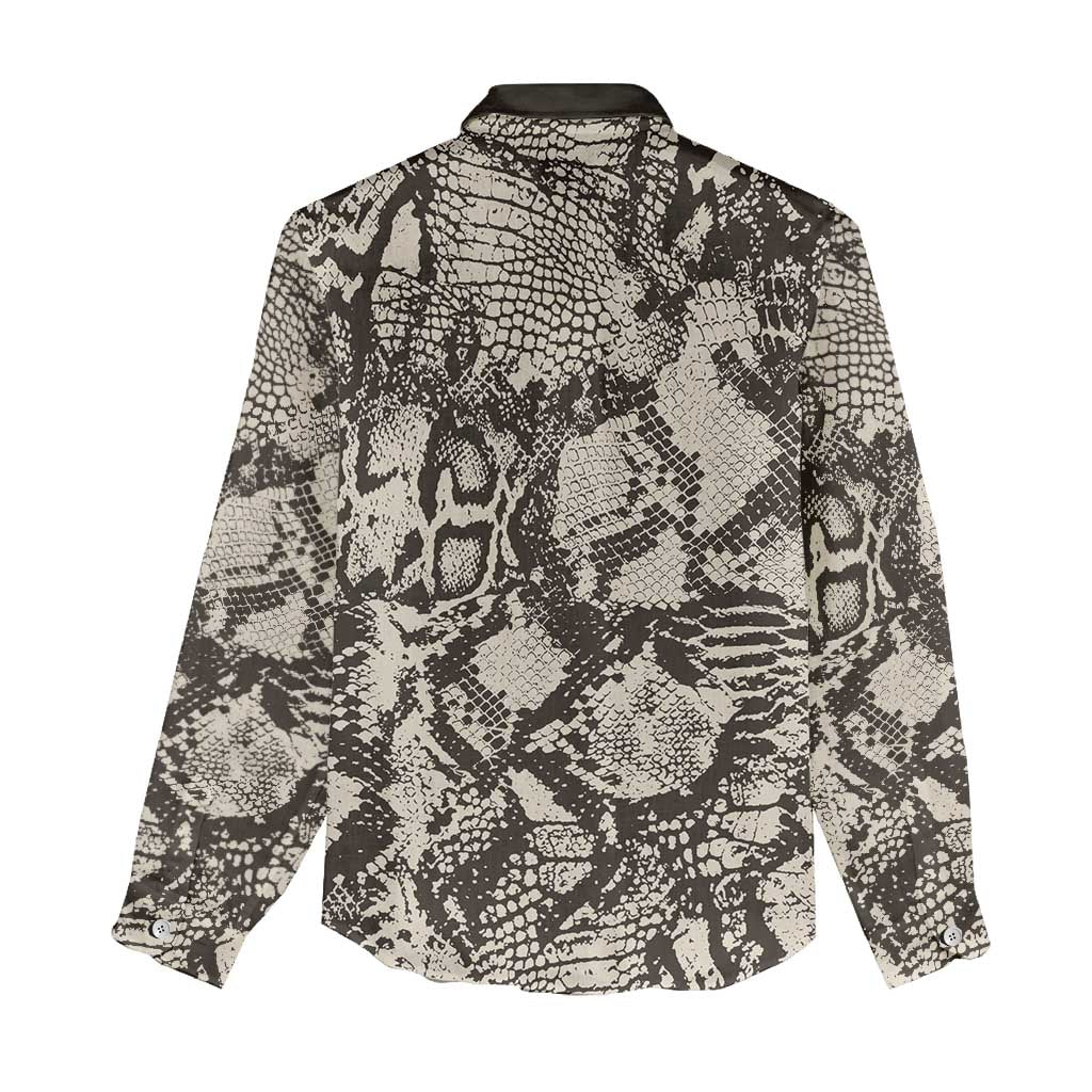 Wild Animal Skins Women Casual Shirt Snake and Crocodile Mix Skin - Wonder Print Shop