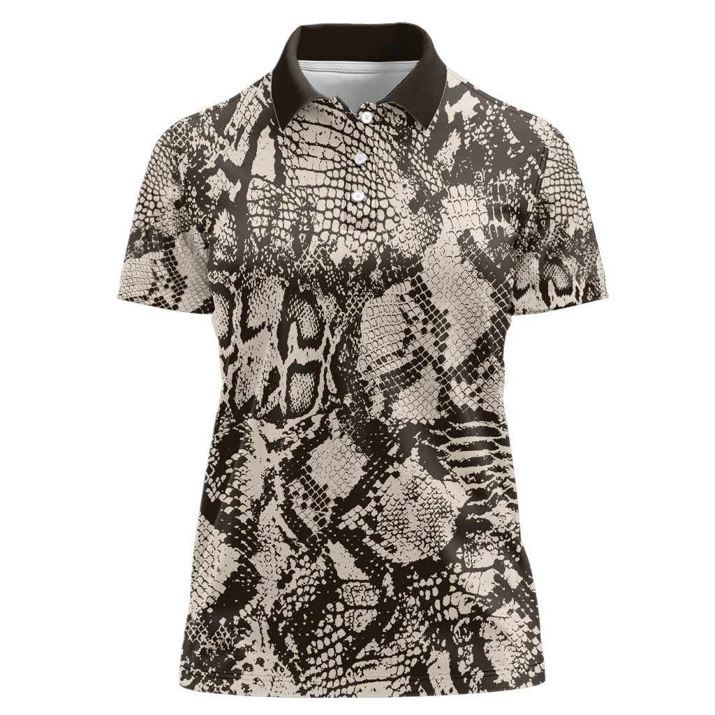 Wild Animal Skins Women Polo Shirt Snake and Crocodile Mix Skin - Wonder Print Shop