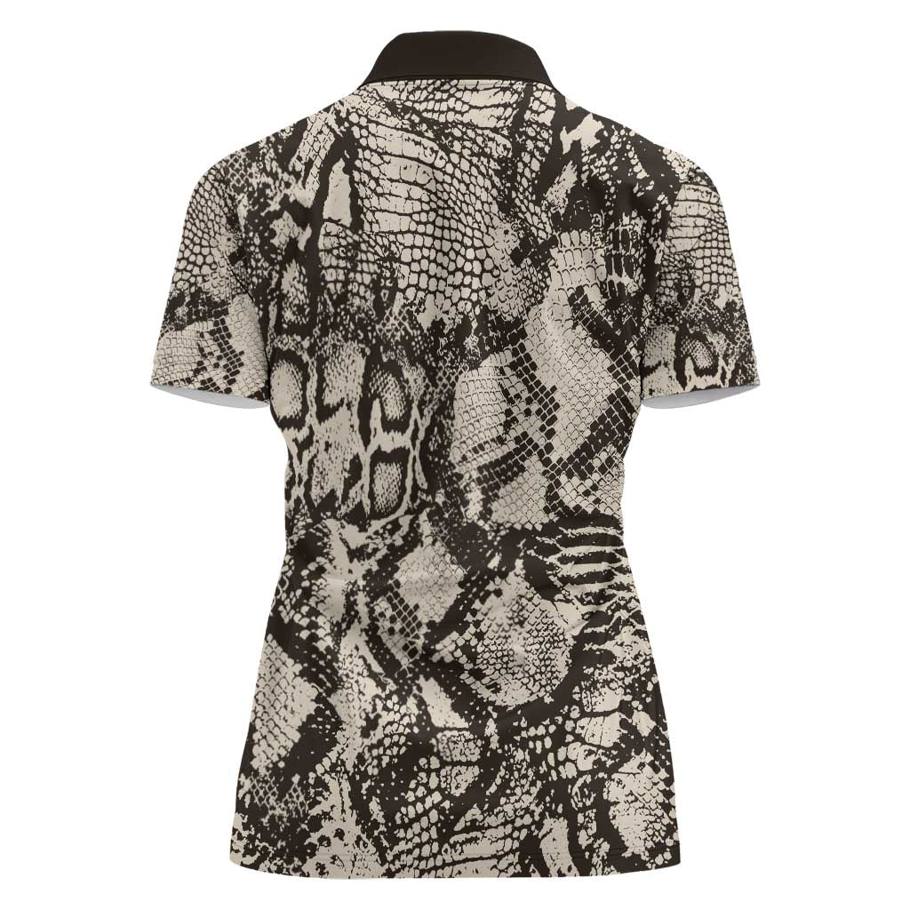 Wild Animal Skins Women Polo Shirt Snake and Crocodile Mix Skin - Wonder Print Shop