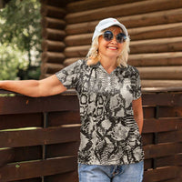 Wild Animal Skins Women Polo Shirt Snake and Crocodile Mix Skin - Wonder Print Shop
