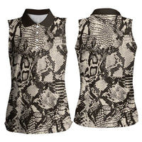 Wild Animal Skins Women Sleeveless Polo Shirt Snake and Crocodile Mix Skin - Wonder Print Shop