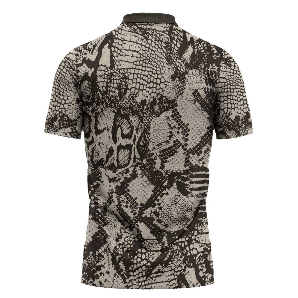 Wild Animal Skins Zipper Polo Shirt Snake and Crocodile Mix Skin - Wonder Print Shop