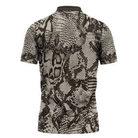 Wild Animal Skins Zipper Polo Shirt Snake and Crocodile Mix Skin - Wonder Print Shop