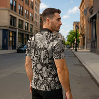 Wild Animal Skins Zipper Polo Shirt Snake and Crocodile Mix Skin - Wonder Print Shop