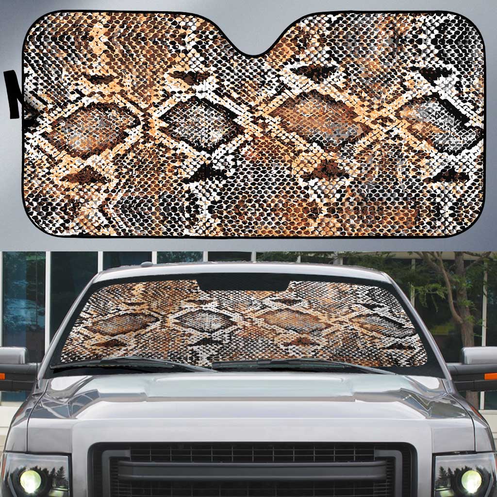 Wild Animal Skins Auto Sun Shade Vintage Snake Skin Pattern - Wonder Print Shop