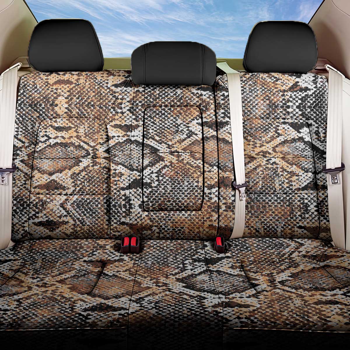 Wild Animal Skins Back Car Seat Cover Vintage Snake Skin Pattern - Wonder Print Shop