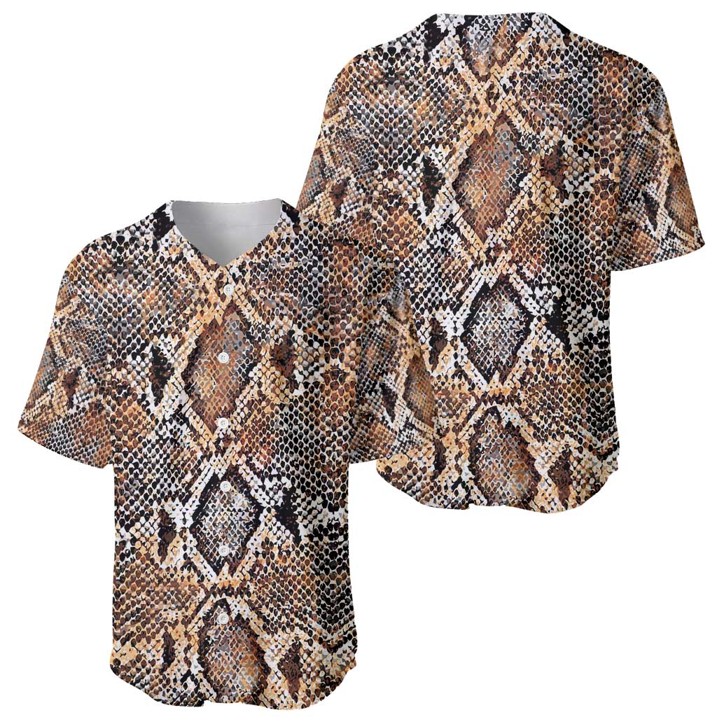 Wild Animal Skins Baseball Jersey Vintage Snake Skin Pattern - Wonder Print Shop