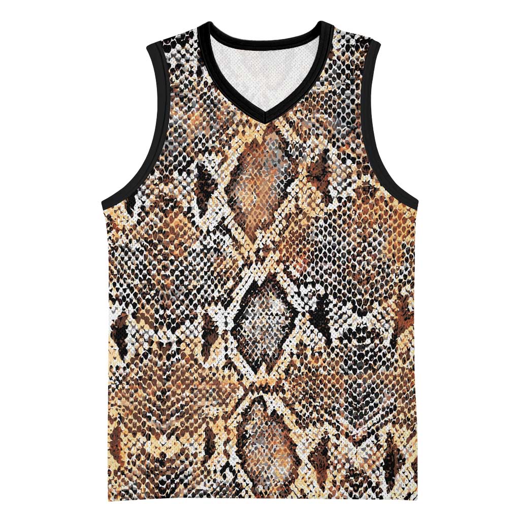 Wild Animal Skins Basketball Jersey Vintage Snake Skin Pattern - Wonder Print Shop