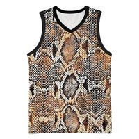 Wild Animal Skins Basketball Jersey Vintage Snake Skin Pattern - Wonder Print Shop