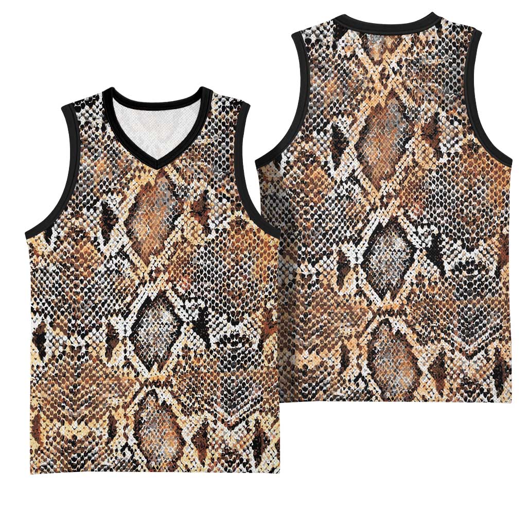 Wild Animal Skins Basketball Jersey Vintage Snake Skin Pattern - Wonder Print Shop