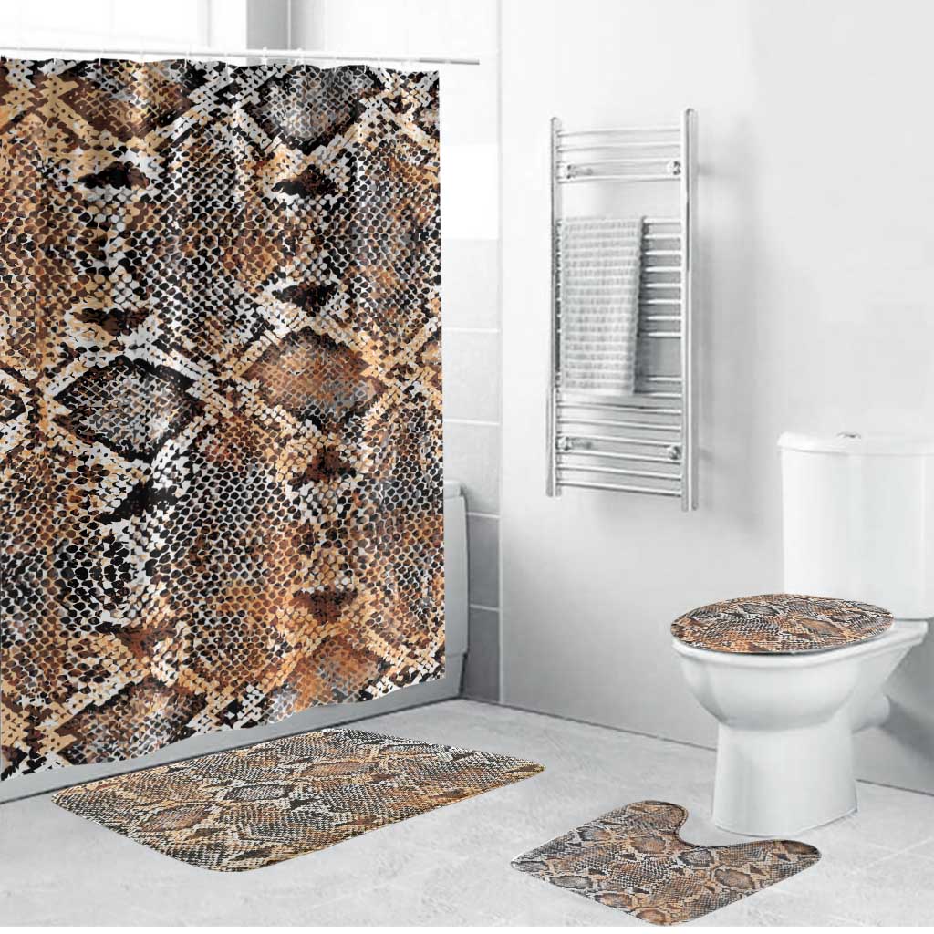 Wild Animal Skins Bathroom Set Vintage Snake Skin Pattern - Wonder Print Shop