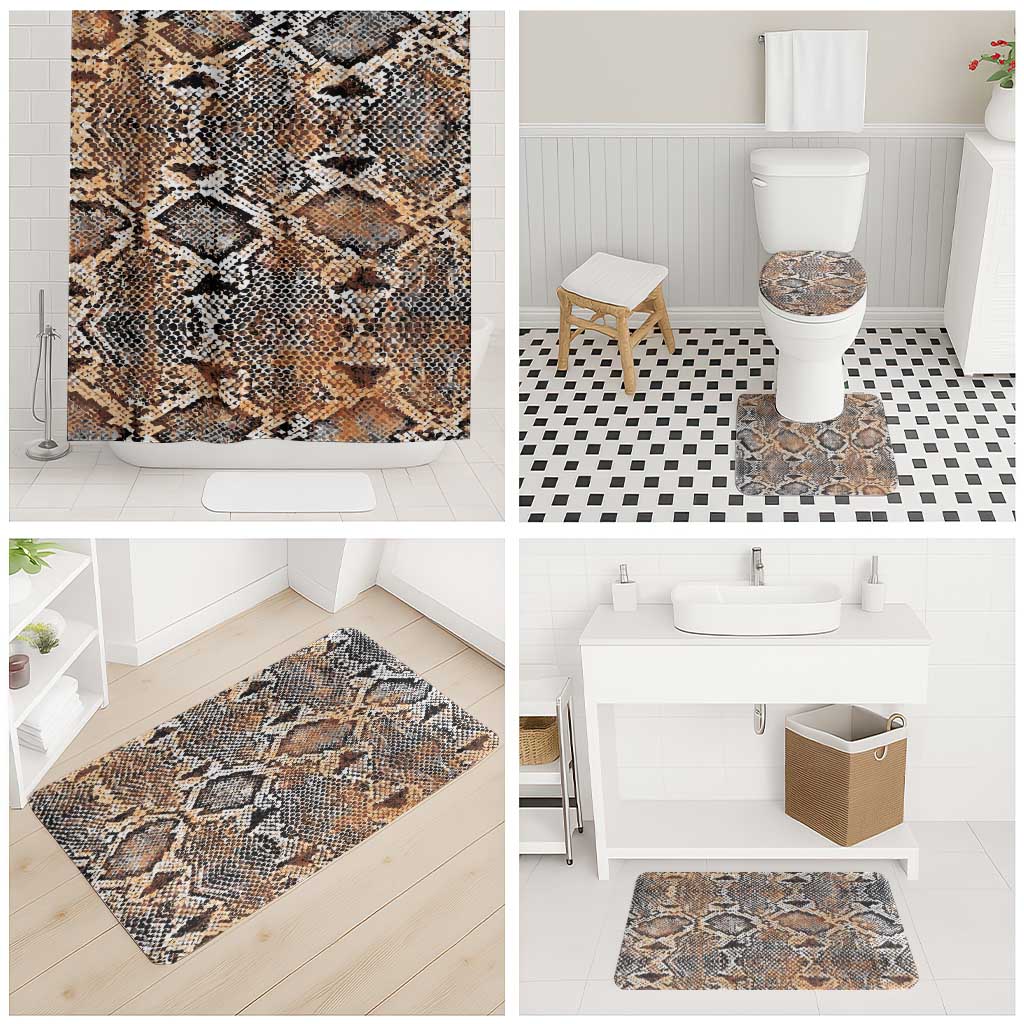Wild Animal Skins Bathroom Set Vintage Snake Skin Pattern - Wonder Print Shop