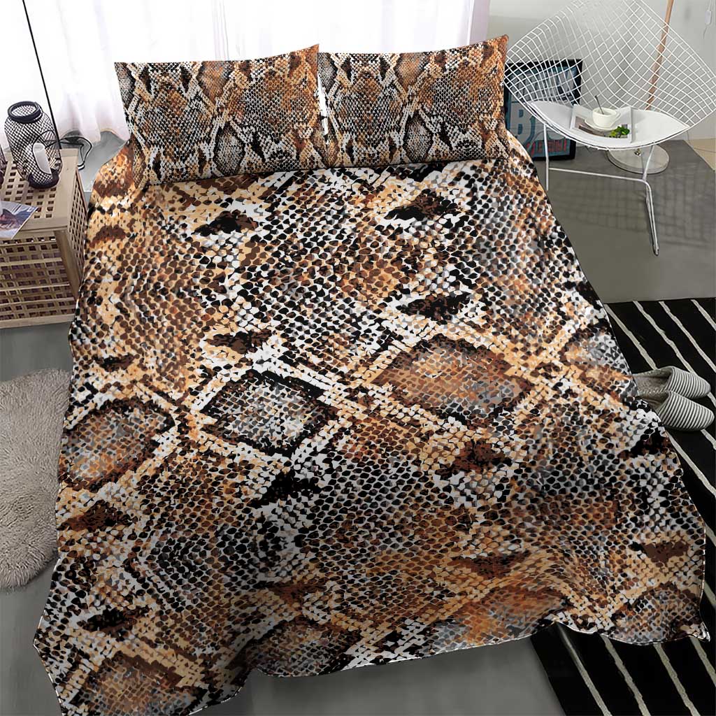 Wild Animal Skins Bedding Set Vintage Snake Skin Pattern - Wonder Print Shop