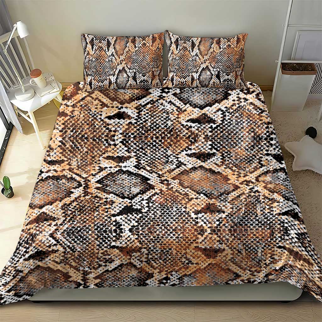 Wild Animal Skins Bedding Set Vintage Snake Skin Pattern - Wonder Print Shop