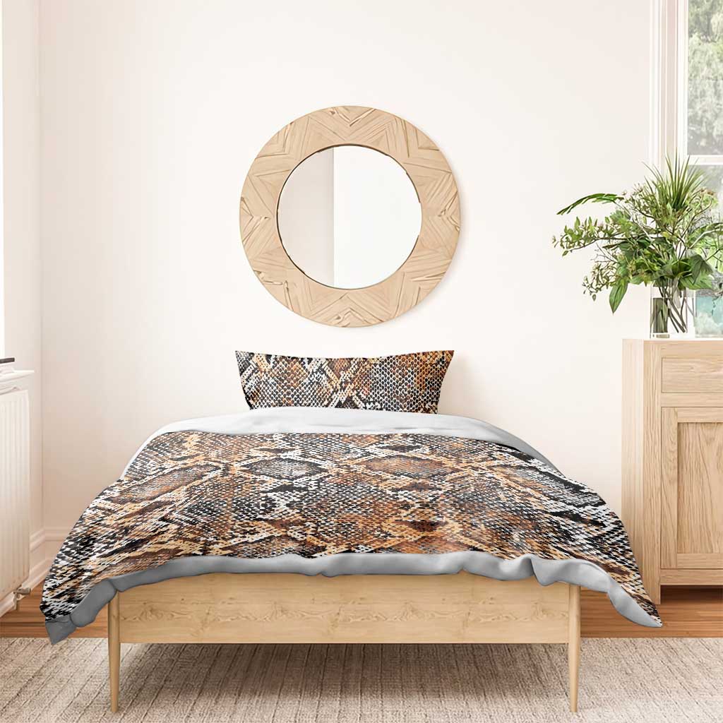 Wild Animal Skins Bedding Set Vintage Snake Skin Pattern - Wonder Print Shop