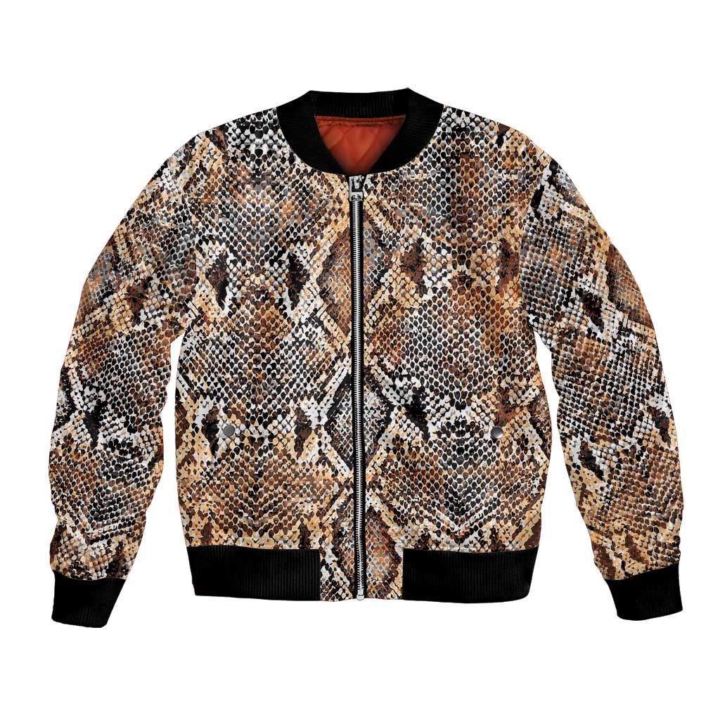 Wild Animal Skins Bomber Jacket Vintage Snake Skin Pattern - Wonder Print Shop