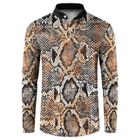 Wild Animal Skins Button Sweatshirt Vintage Snake Skin Pattern - Wonder Print Shop