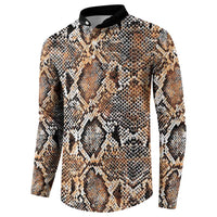 Wild Animal Skins Button Sweatshirt Vintage Snake Skin Pattern - Wonder Print Shop