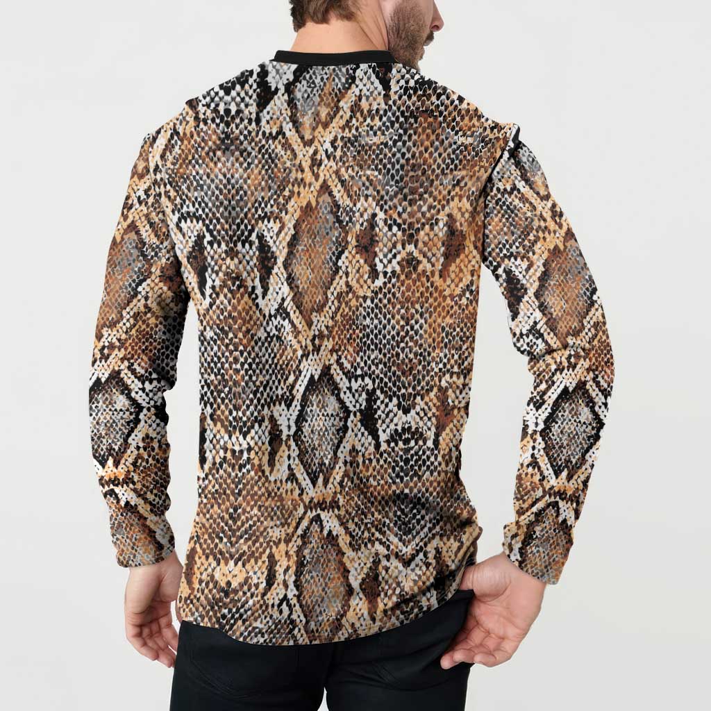 Wild Animal Skins Button Sweatshirt Vintage Snake Skin Pattern - Wonder Print Shop