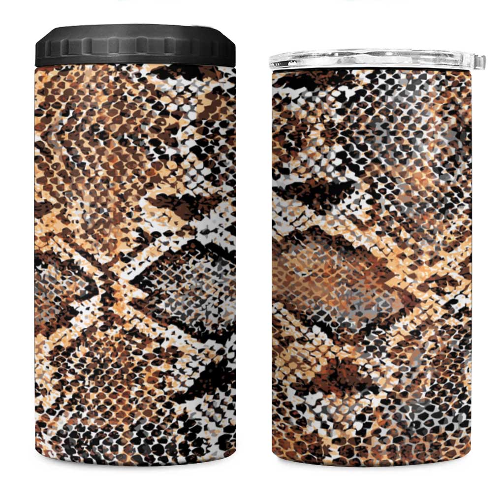 Wild Animal Skins 4 in 1 Can Cooler Tumbler Vintage Snake Skin Pattern - Wonder Print Shop