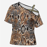 Wild Animal Skins Cross Shoulder Shirt Vintage Snake Skin Pattern - Wonder Print Shop