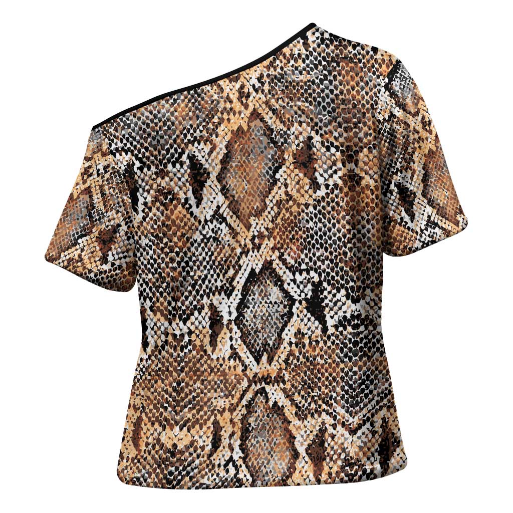 Wild Animal Skins Cross Shoulder Shirt Vintage Snake Skin Pattern - Wonder Print Shop