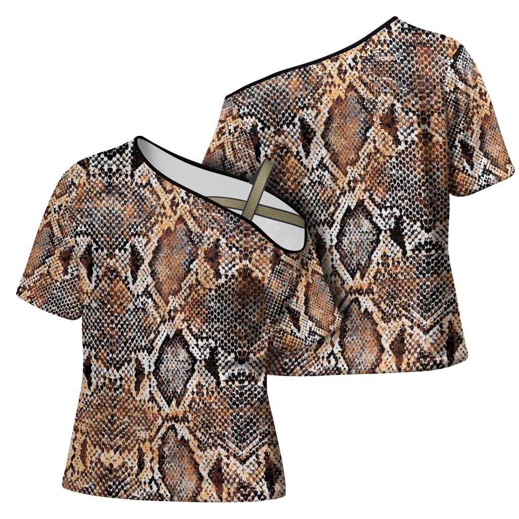 Wild Animal Skins Cross Shoulder Shirt Vintage Snake Skin Pattern - Wonder Print Shop