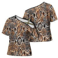 Wild Animal Skins Cross Shoulder Shirt Vintage Snake Skin Pattern - Wonder Print Shop