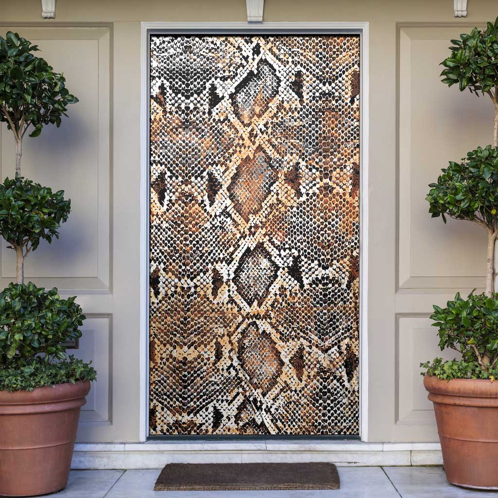 Wild Animal Skins Door Cover Vintage Snake Skin Pattern - Wonder Print Shop