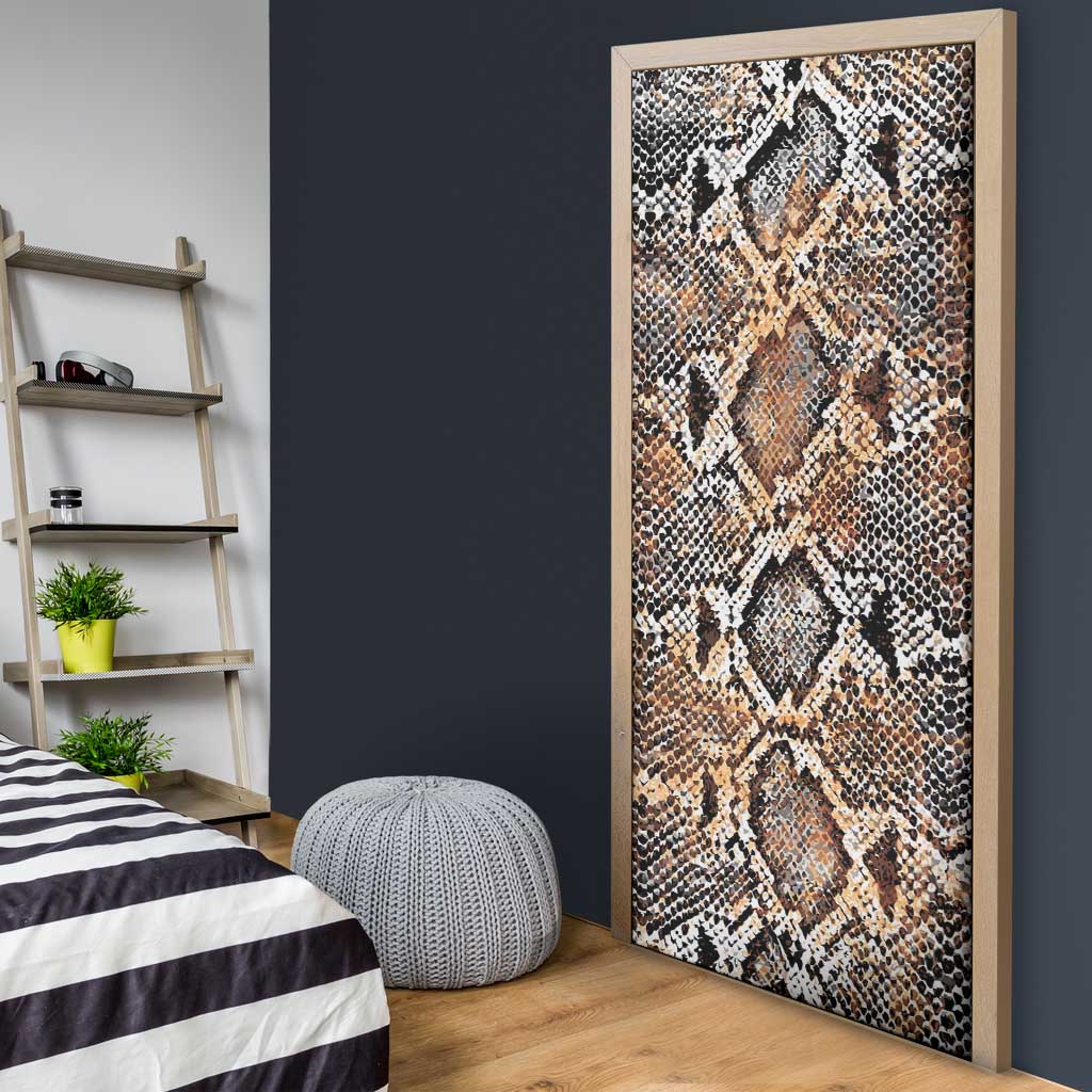 Wild Animal Skins Door Cover Vintage Snake Skin Pattern - Wonder Print Shop