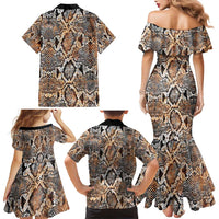 Wild Animal Skins Family Matching Mermaid Dress and Hawaiian Shirt Vintage Snake Skin Pattern - Wonder Print Shop