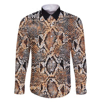 Wild Animal Skins Family Matching Off The Shoulder Long Sleeve Dress and Hawaiian Shirt Vintage Snake Skin Pattern - Wonder Print Shop