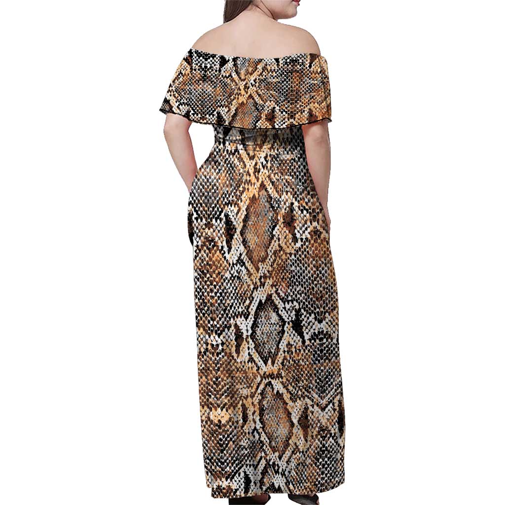 Wild Animal Skins Family Matching Off Shoulder Maxi Dress and Hawaiian Shirt Vintage Snake Skin Pattern - Wonder Print Shop