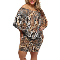 Wild Animal Skins Family Matching Off Shoulder Short Dress and Hawaiian Shirt Vintage Snake Skin Pattern - Wonder Print Shop