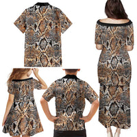 Wild Animal Skins Family Matching Puletasi and Hawaiian Shirt Vintage Snake Skin Pattern - Wonder Print Shop