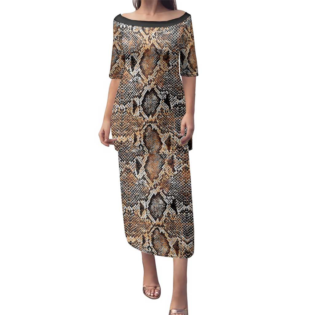 Wild Animal Skins Family Matching Puletasi and Hawaiian Shirt Vintage Snake Skin Pattern - Wonder Print Shop