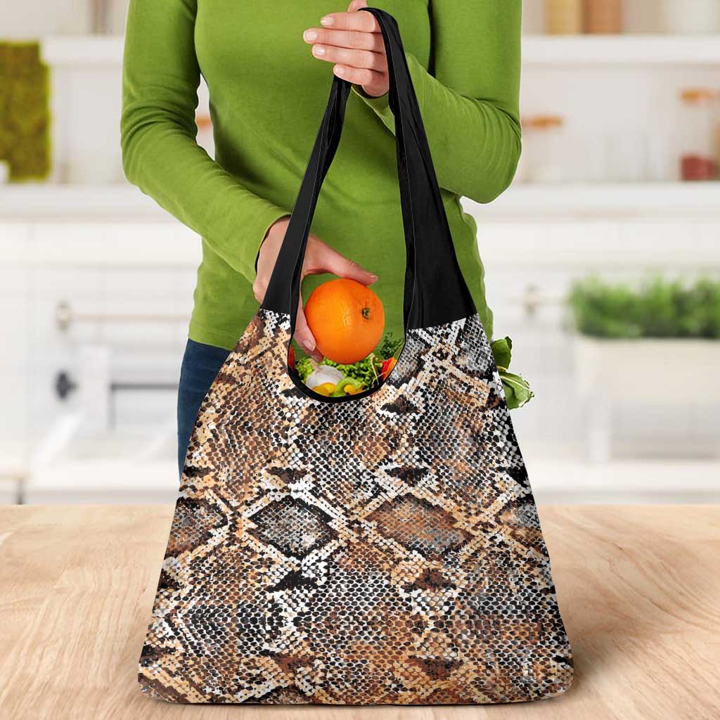 Wild Animal Skins Grocery Bag Vintage Snake Skin Pattern - Wonder Print Shop
