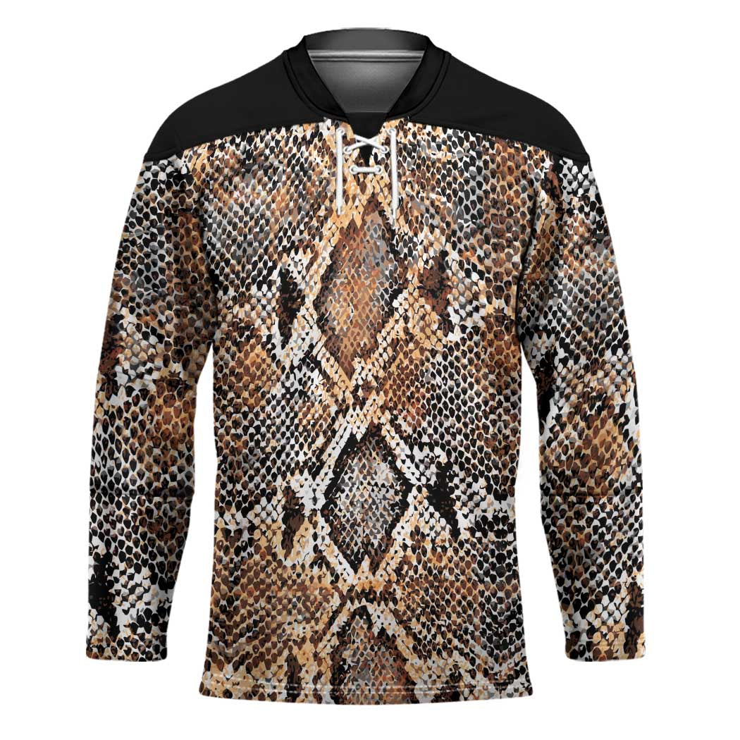 Wild Animal Skins Hockey Jersey Vintage Snake Skin Pattern - Wonder Print Shop