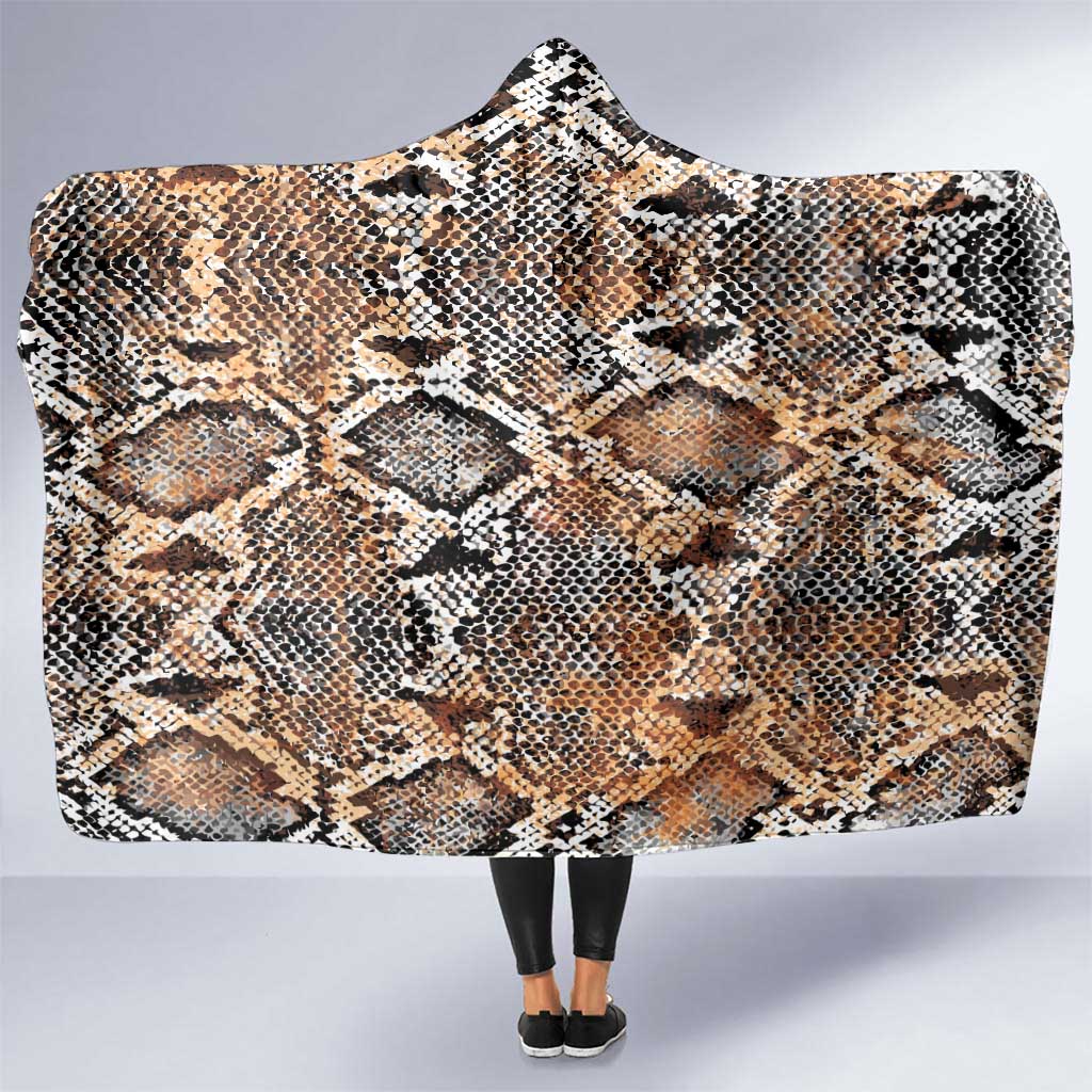 Wild Animal Skins Hooded Blanket Vintage Snake Skin Pattern - Wonder Print Shop