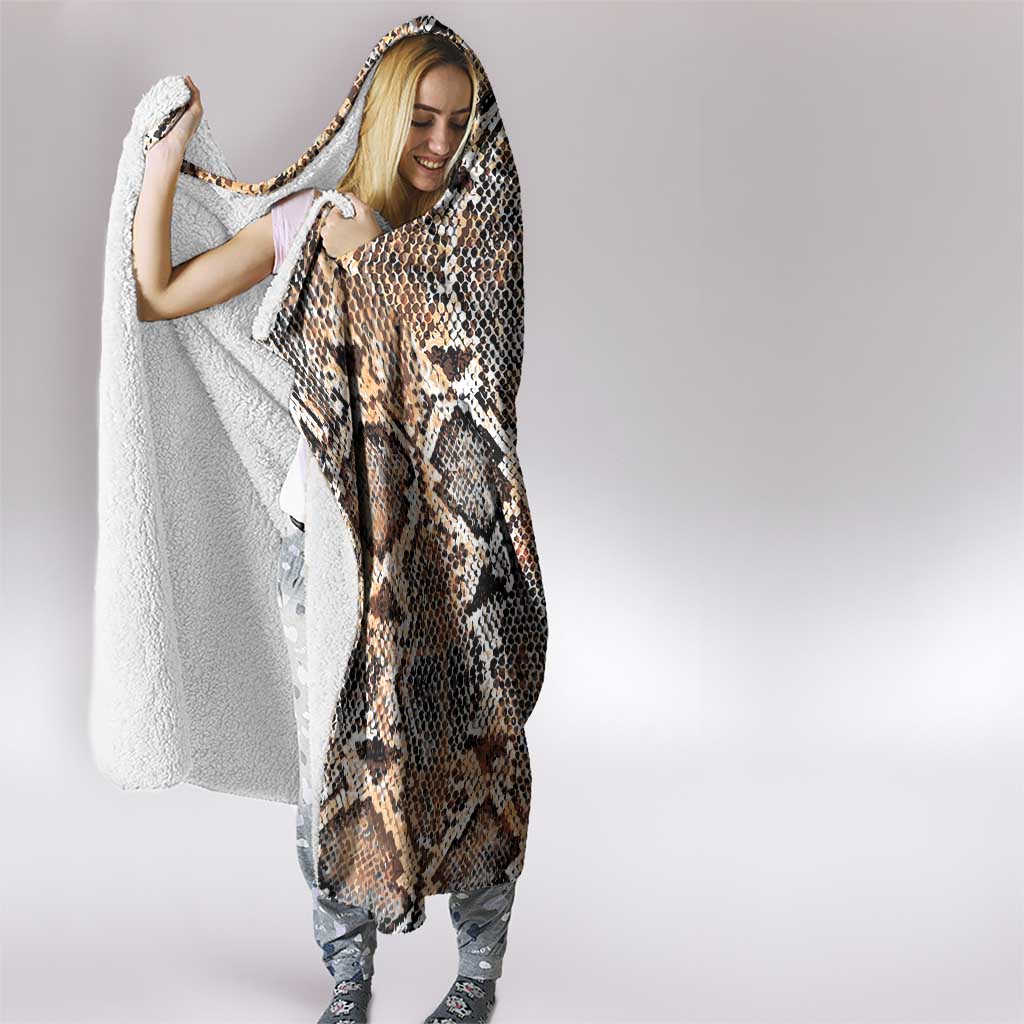 Wild Animal Skins Hooded Blanket Vintage Snake Skin Pattern - Wonder Print Shop