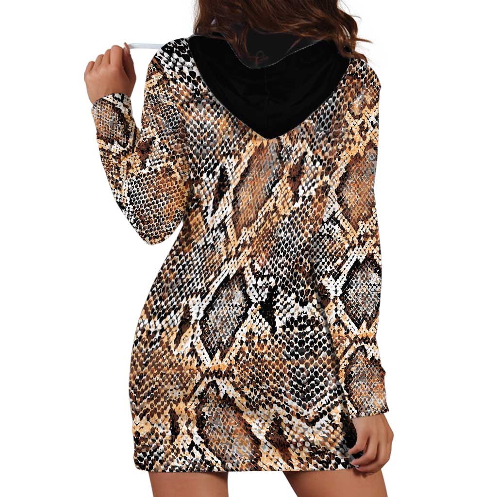 Wild Animal Skins Hoodie Dress Vintage Snake Skin Pattern - Wonder Print Shop