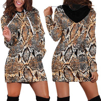 Wild Animal Skins Hoodie Dress Vintage Snake Skin Pattern - Wonder Print Shop