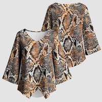 Wild Animal Skins Kimono Sleeve Blouse Vintage Snake Skin Pattern - Wonder Print Shop