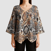 Wild Animal Skins Kimono Sleeve Blouse Vintage Snake Skin Pattern - Wonder Print Shop